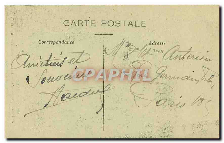 Soissons — La Passerelle des Anglais — bombardé — 1914-17 — Reverso