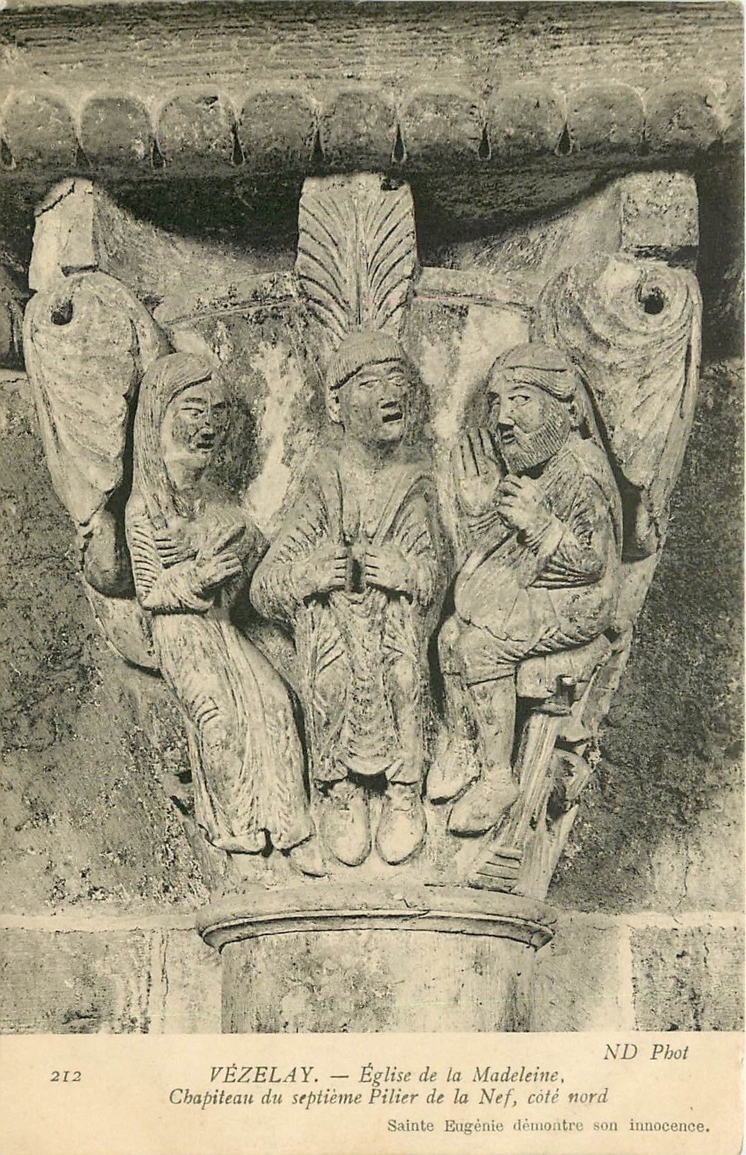 CPA Vezelay Eglise de la Madeleine Chapiteau du septieme Pilier de la Nef cote nord 