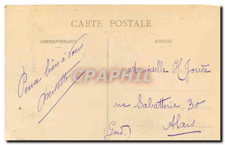 CPA Lyon Fontaine Bartholdi Place des Terreaux  — Verso