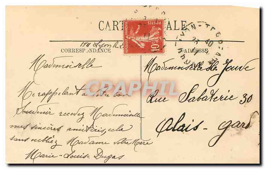 CPA Lyon La Place Bellecour  — Verso