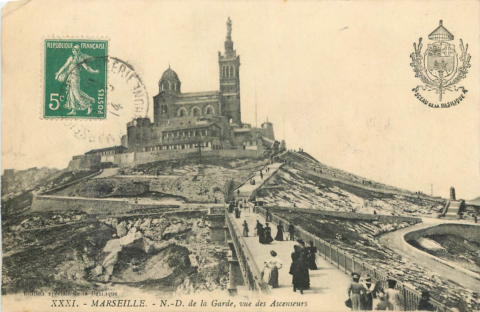 CPA Marseille N D de la Garde vue des Ascenseurs 