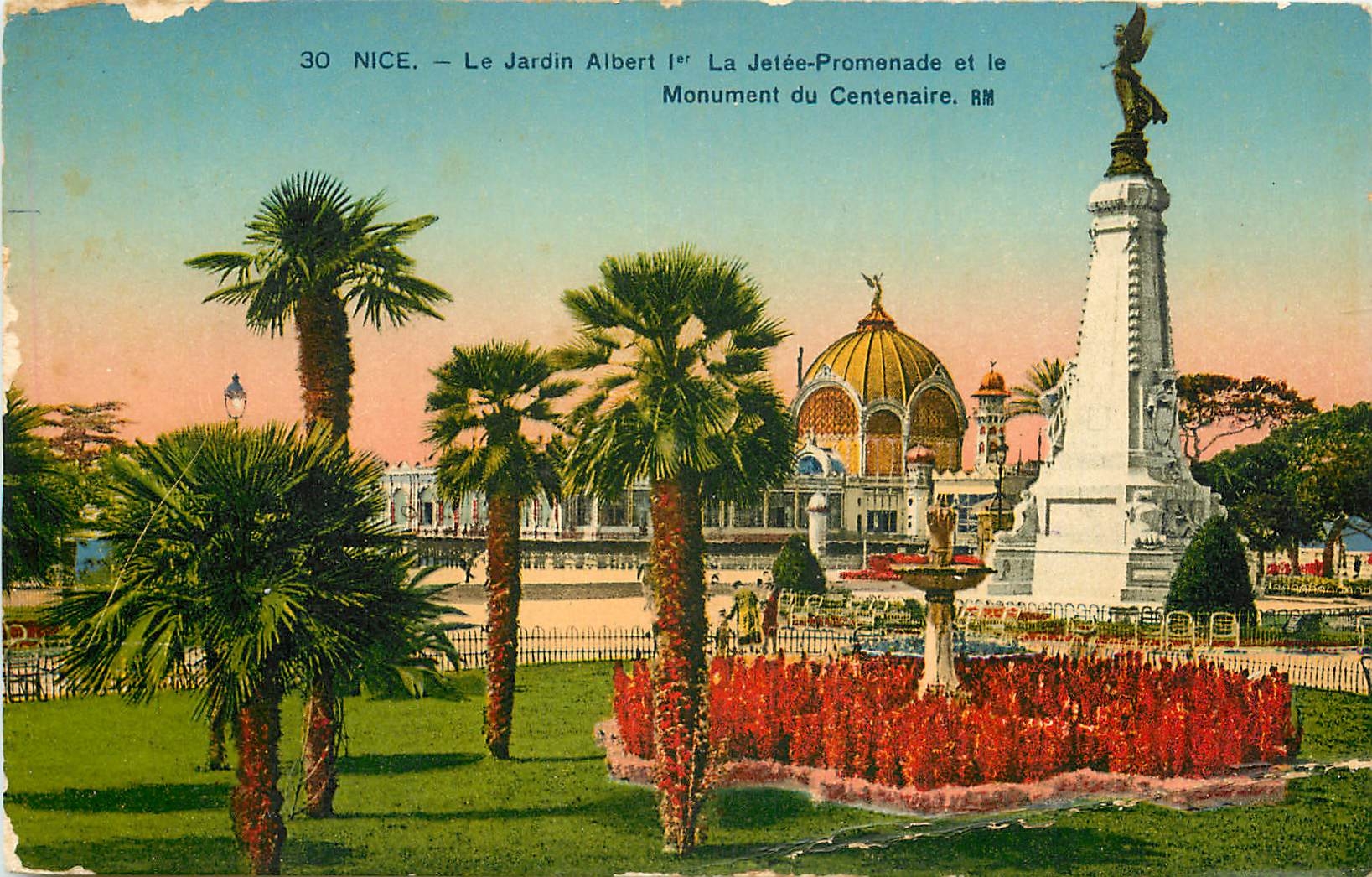 CPA Nice L Jardin Albert I La Jetee Promenade et le Monument du Centenaire 