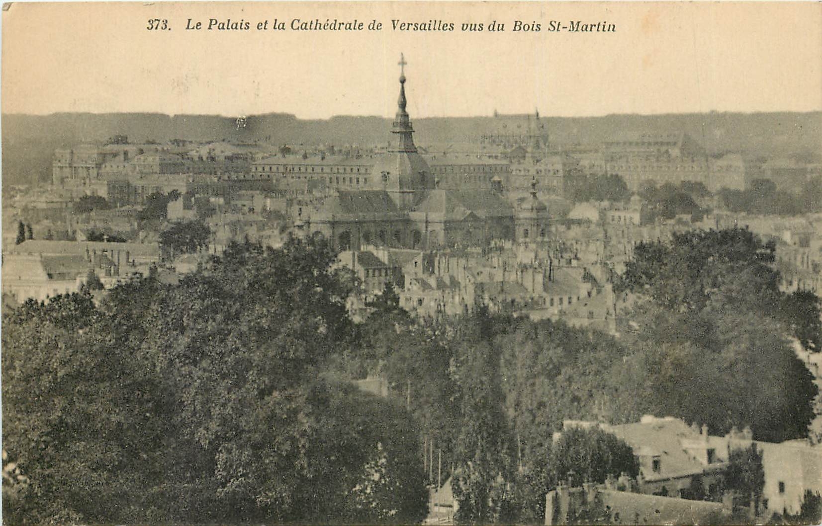 CPA Le Palais et le Cathedrale de Versailles vus du Bois St Martin 