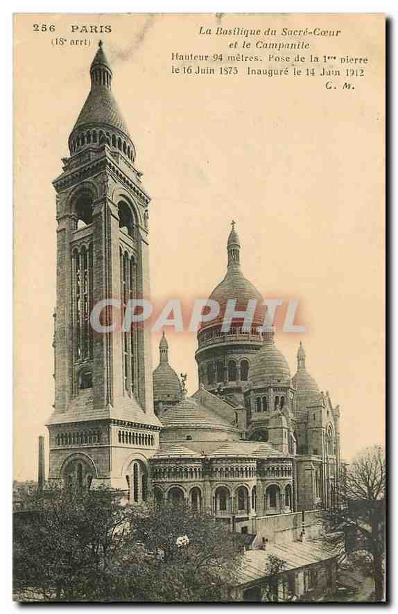 CPA Paris La Basilique du Sacre Coeur et le Campanile 