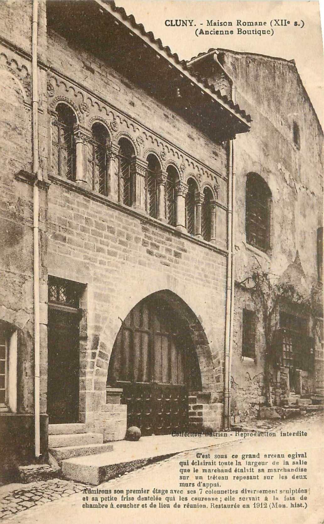 CPA Cluny Maison Romane Ancienne boutique 