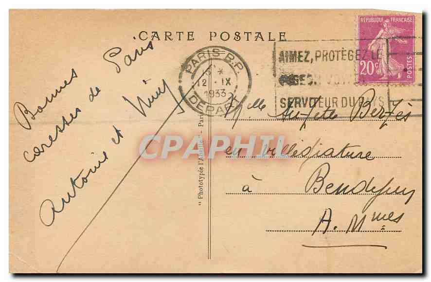 CPA Paris le Trocadero  — Rückseite