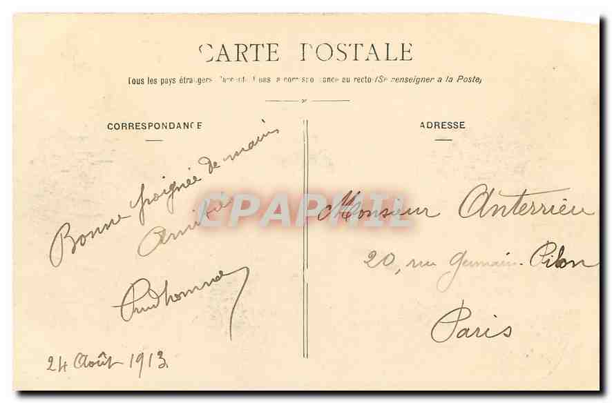 CPA Saint Florentin Yonne Caisse d'Espargne Avenue Betheder  — Back