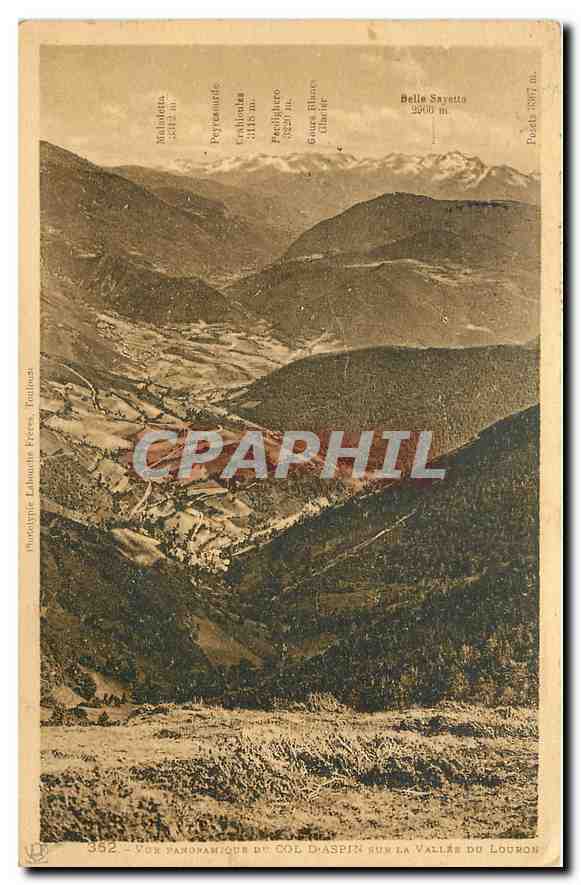 CPA Vue panoramique du Col d'Aspin 
