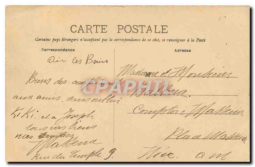 CPA Aix les Bains Place de l'Etablissement Thermal Buvettes des Sources d'Aix les Bains  — Rückseite