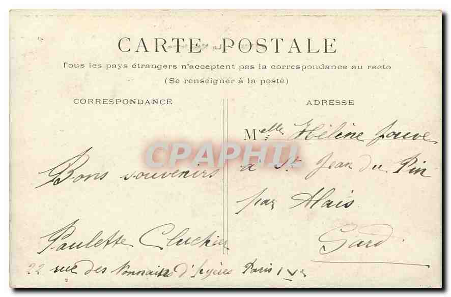 CPA Paris La Madeleine  — Rückseite