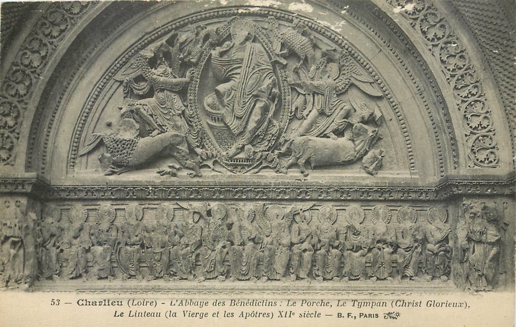 CPA Charlieu Loire Abbaye des Benedictins Le Porche le Tympan le Linteau 