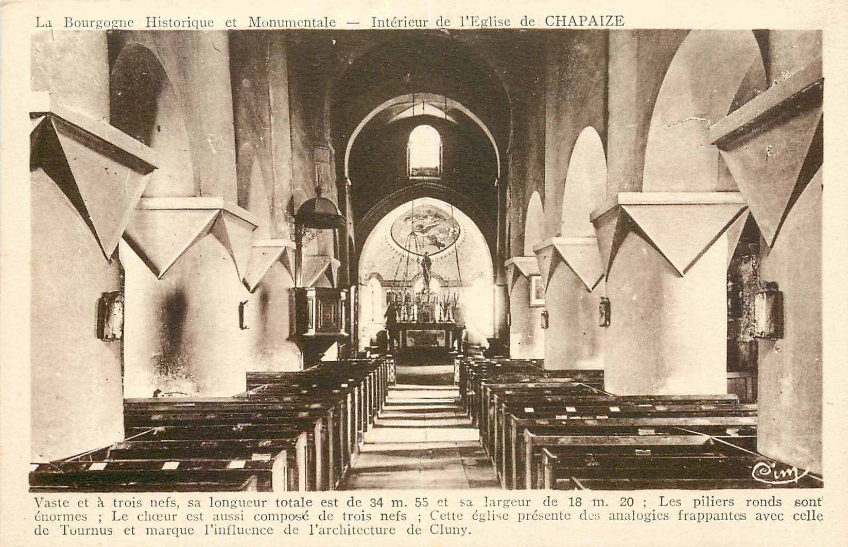 CPA La Bourgogne Historique et Monumentale Interieur de l'Eglise de Chapaize 