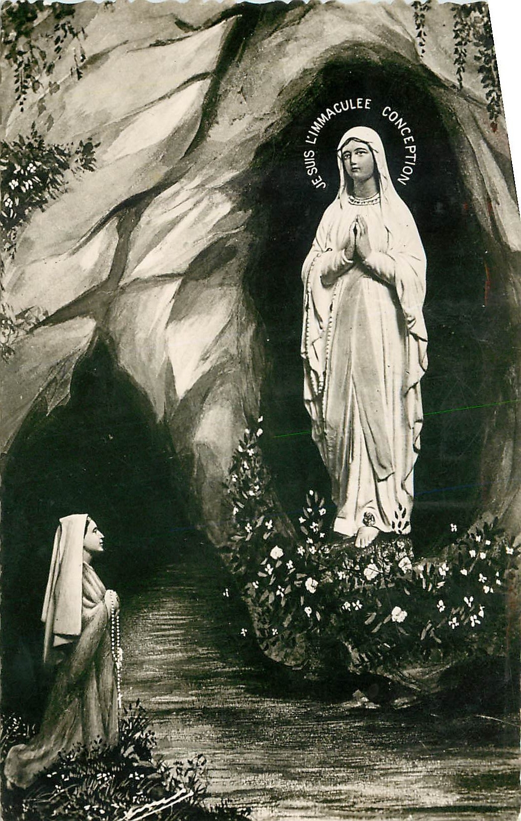 CPA Lourdes L'Apparition 