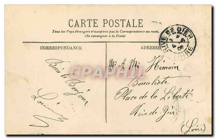 CPA Lyon La Place Carnot  — Verso