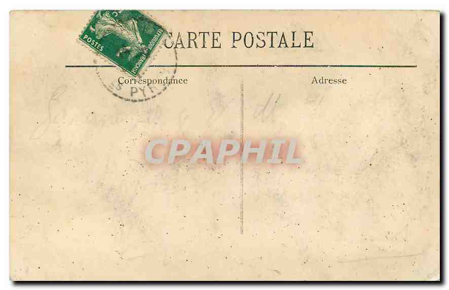 CPA Environs de Cauterets Route du Pont d'Espagne Cascade du Cerisey  — Rückseite
