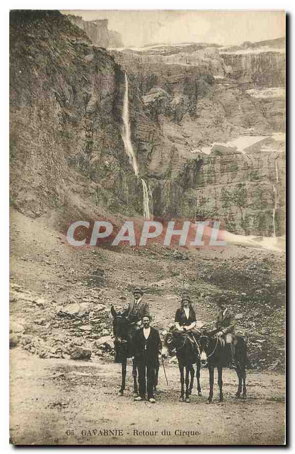 CPA Gavarnie Retour du Cirque Ane Mule