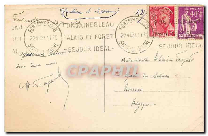 Palais de FONTAINEBLEAU — La Salle du Trône — Éditeur non identifié, n° 29 — Verso