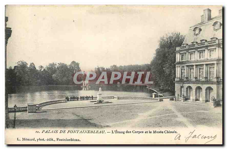 Schloss Fontainebleau — Der Karpfenteich und das Chinesische Museum — L. Ménard, phot.-edit., Fontainebleau