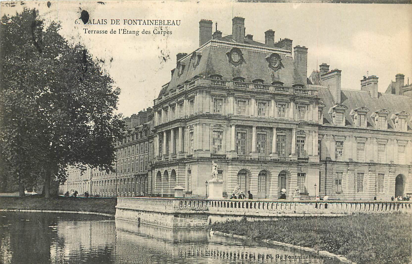 Schloss Fontainebleau — Terrasse des Karpfenteichs — Verlag G. Fontainebleau, n°6