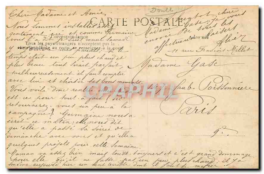 Schloss FONTAINEBLEAU — Bassin der Cascades — anonymer Verlag, Nr. 732 — Rückseite