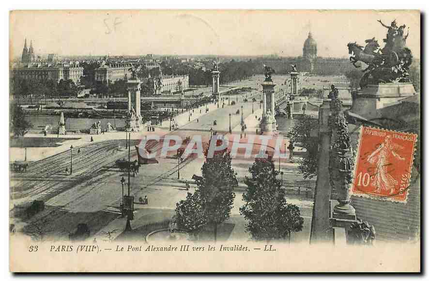 CPA Paris Le Pont Alexandre III vers les Invalides 