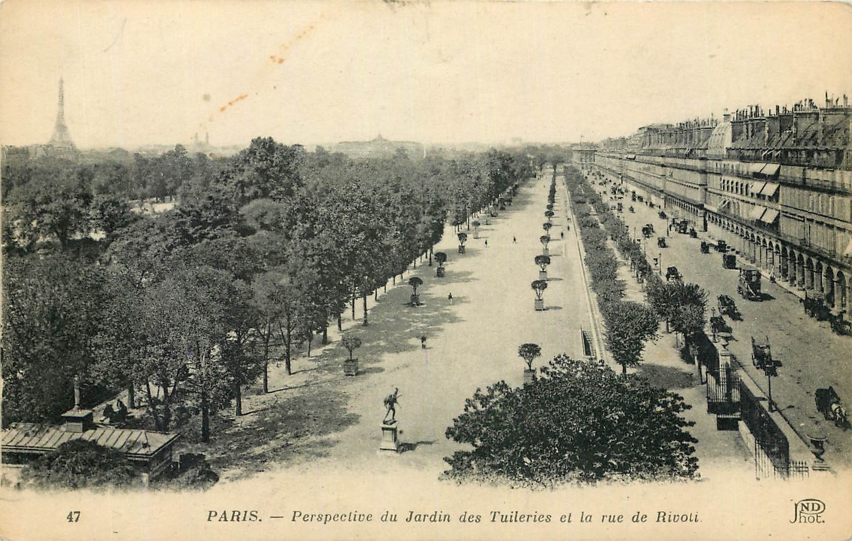 CPA Paris Perspective du Jardin des Tuileries et la Rue de Rivoli 