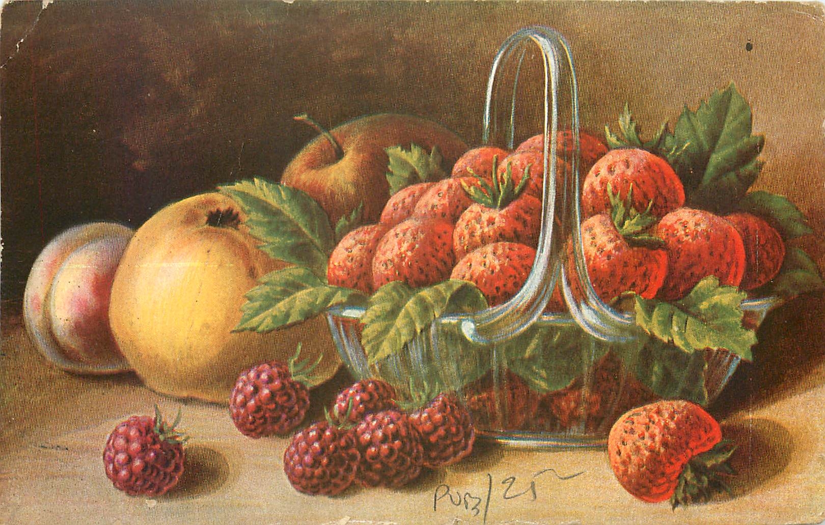 CPA Fraises Framboises