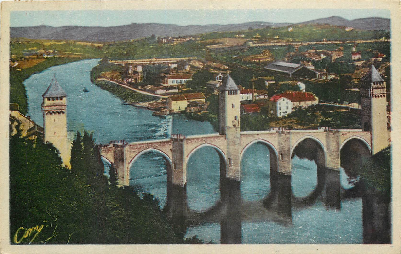 CPA Cahors Lot Le Pont Valentre 