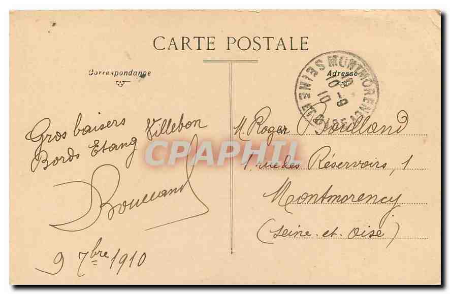 CPA Foret de Meudon Etang de Villebon  — Rückseite