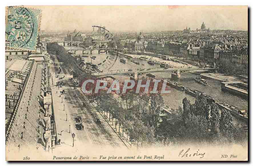 CPA Panorama de Paris Vue prise en amont du Pont Royal 