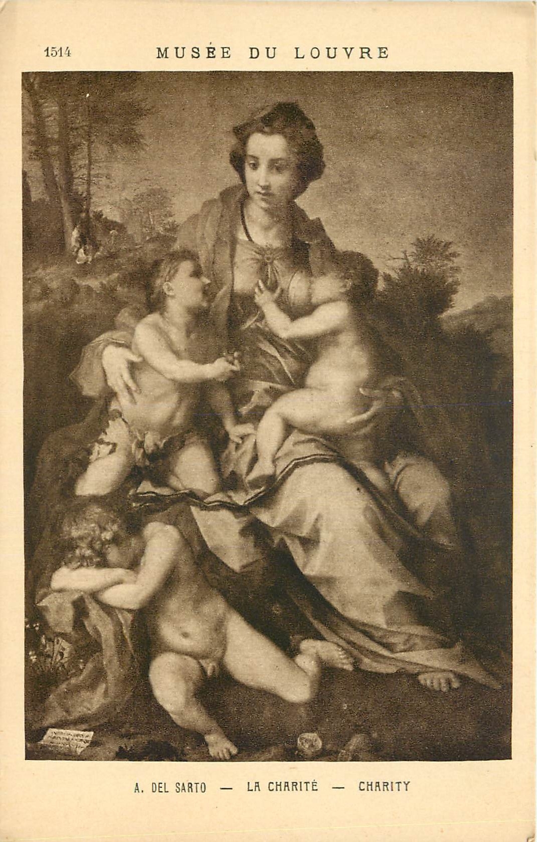 CPA Musee du Louvre A del Sarto La Charite 