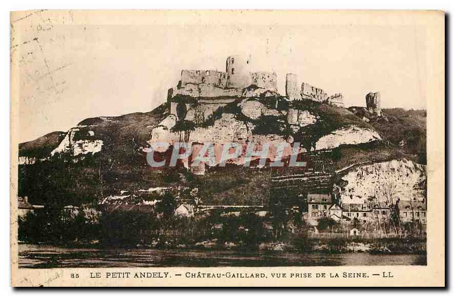 CPA Le Petit Andely Chateau Gaillard vue prise de la Seine 