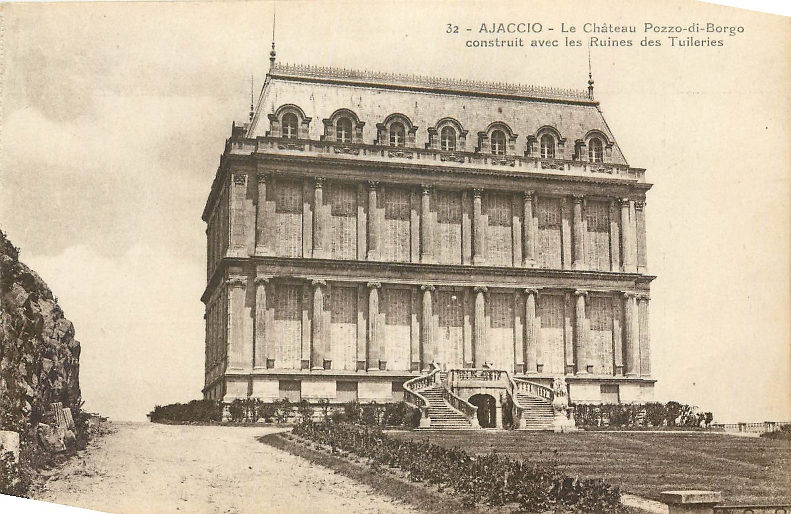 CPA Ajaccio Le Chateau Pozzo di Borgo construit avec les Ruines des Tuileries 