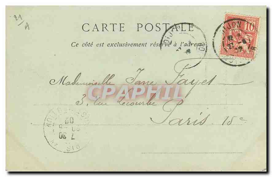 CPA Dijon Le Palais de Justice  — Verso