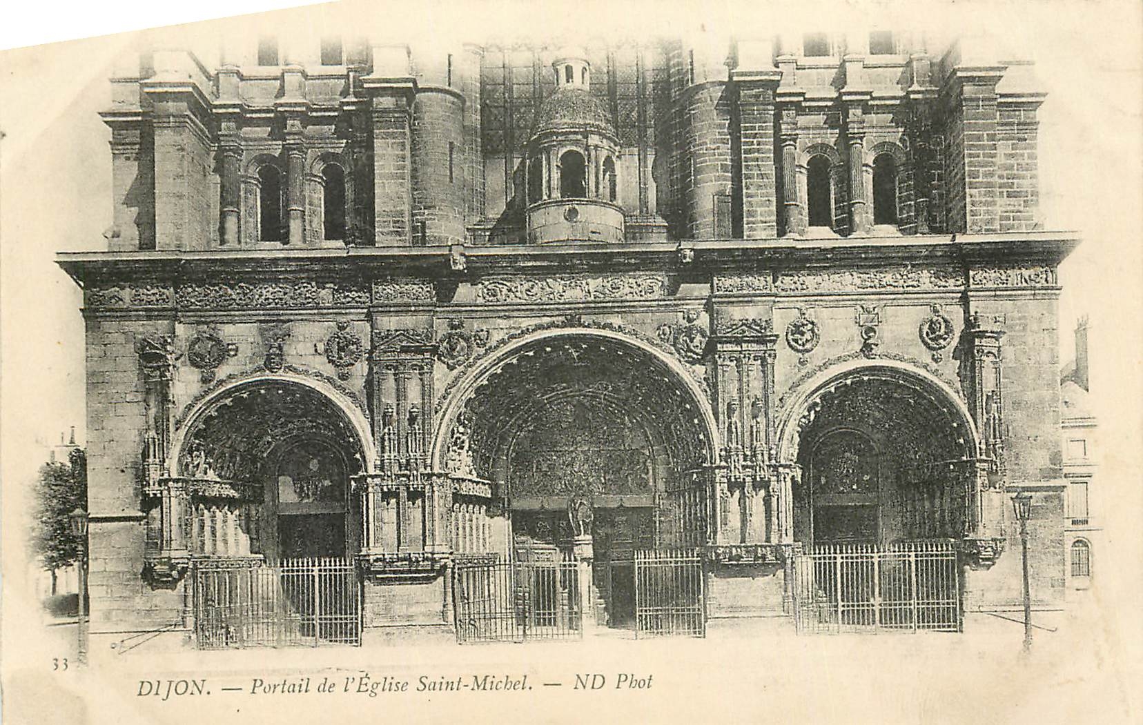 CPA Dijon Portail de l'Eglise Saint Michel 