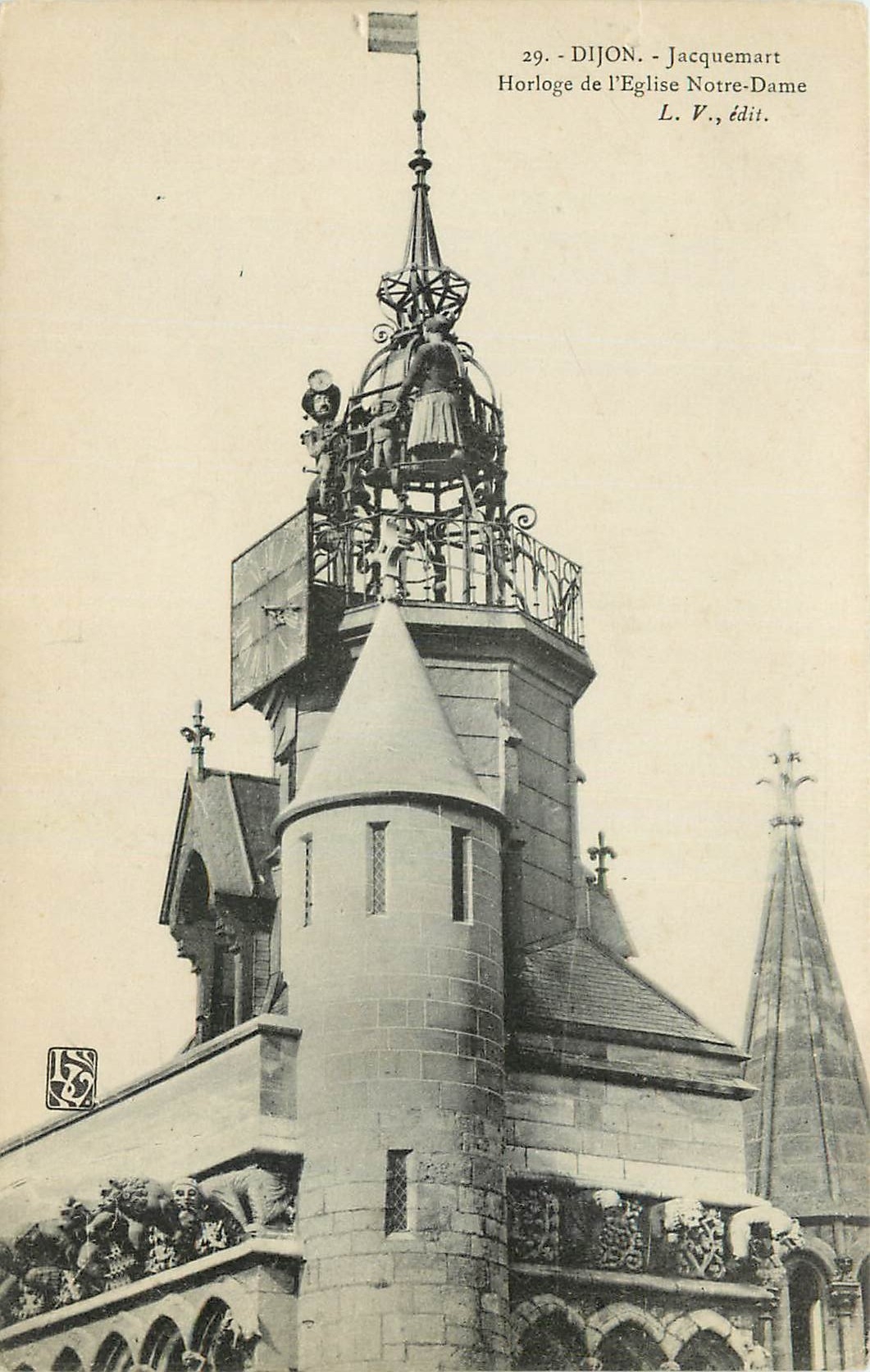 CPA Dijon Jacquemart Horloge de l'Eglise Notre Dame 
