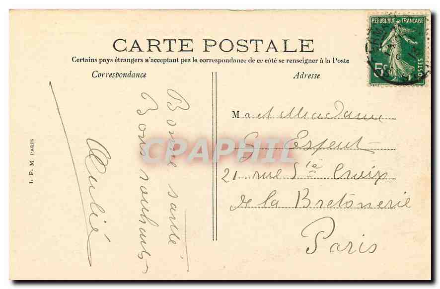 CPA St Germain en Laye L'Avenue des Loges  — Back