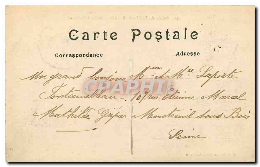 CPA Palais de Fontainebleau Grille d'Honneur  — Rückseite