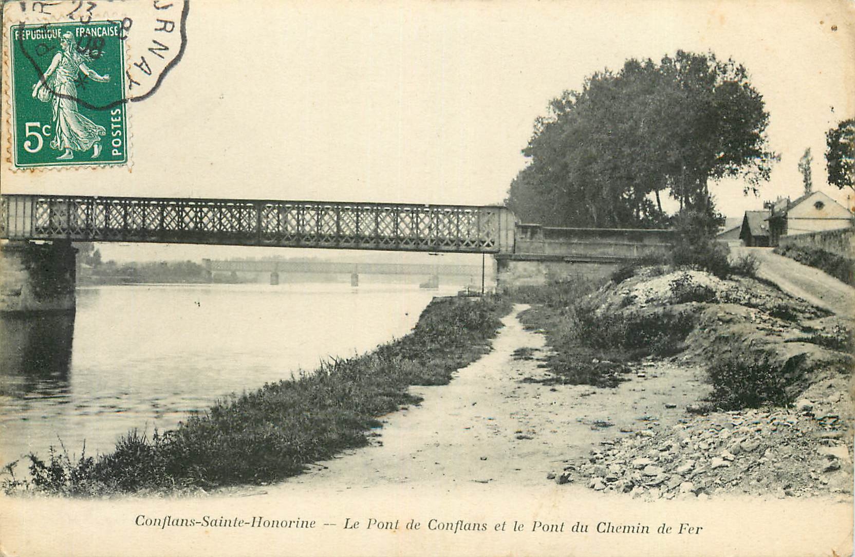 CPA Conflans Sainte Honorine Le Pont de Conflans et le Pont du Chemin de Fer 