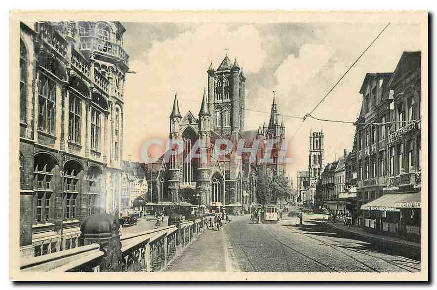 CPA Gand Eglise St Nicolas et Beffroi 