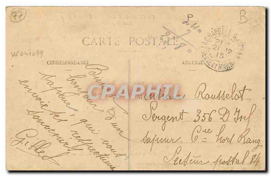 CPA La Chapelle Gauthier S et M Le Chalet et la Chaussee des Etangs Ville Fermoy  — Back