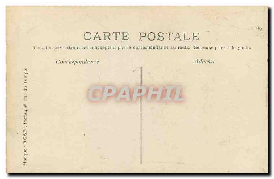 Fontainebleau (Schloss) — Der Große Empfangssaal der Königinmütter — Mark 'ROSE', Paris — Rückseite