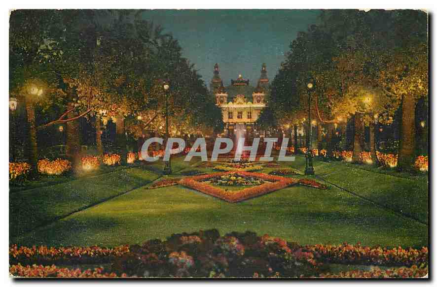 CPA Monte Carlo Le Jardin le Casino Effet de nuit 