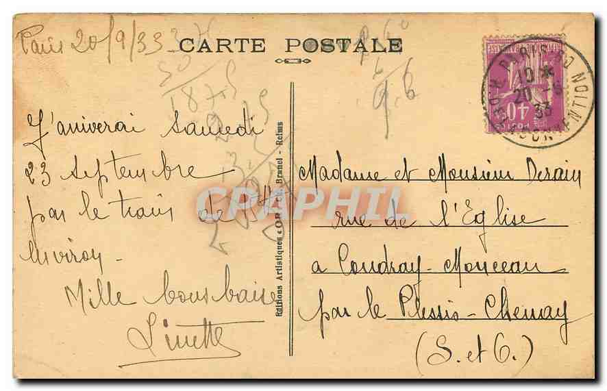 CPA Tours sur Marne les Bords de la Marne  — Rückseite