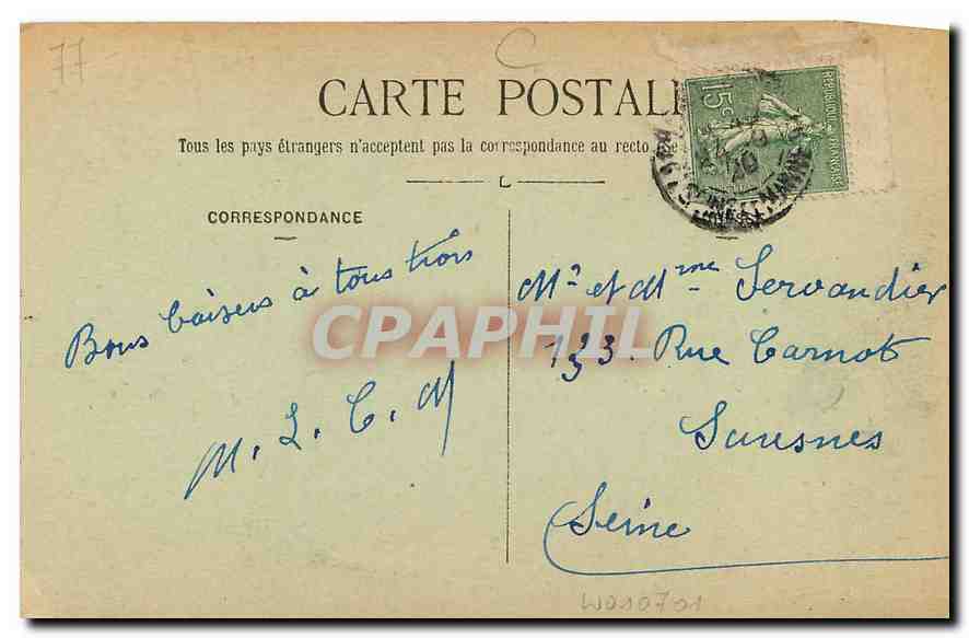 CPA La Chapelle Gauthier S & M Etang de Villefermoy  — Back