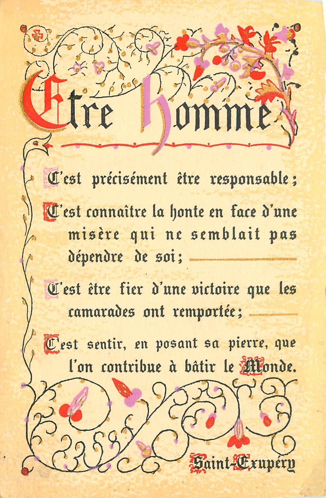 CPA Etre Homme Saint Exupery