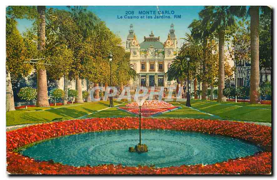 Monte Carlo — Le Casino et les Jardins — Édition d'Art, Rostan, Nice