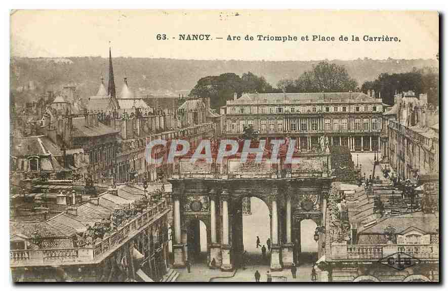CPA Nancy Arc de Triomphe et Place de la Carriere 