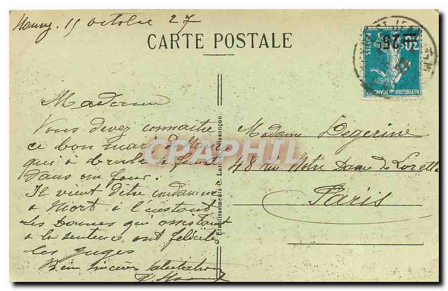 CPA Nancy Arc de Triomphe et Place de la Carriere  — Verso