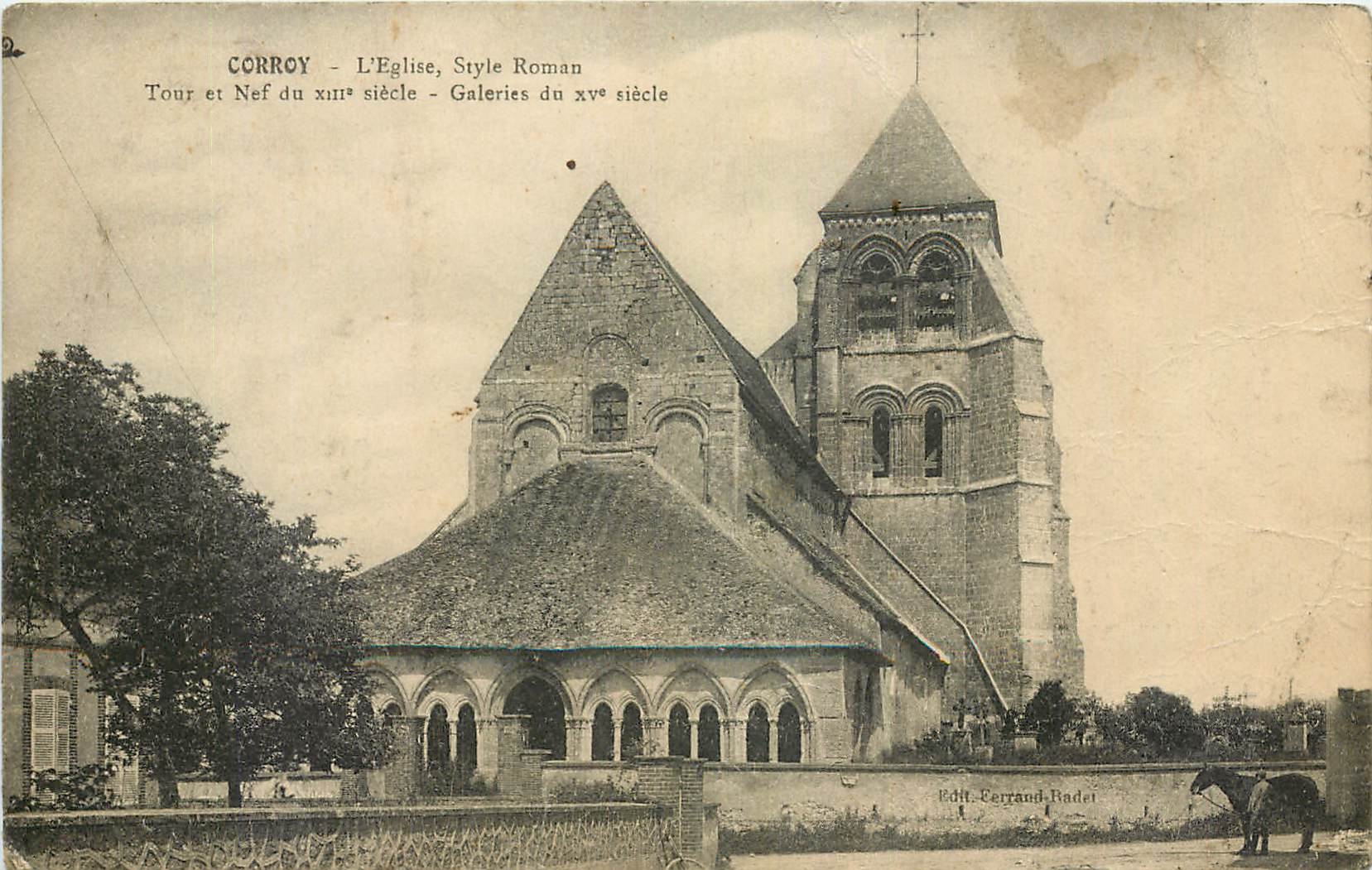 CPA Corroy L'Eglise Style roman Tour et Nef du XIII siecle Galeries du XV siecle 